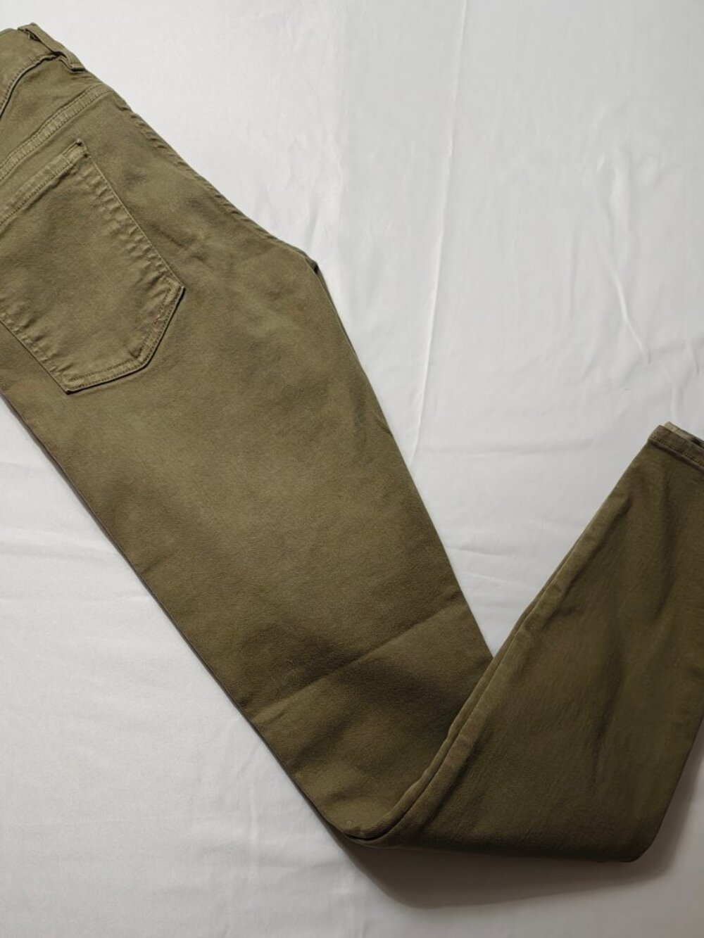 7 For All Mankind The Skinny Jeans Size 30 Olive Army Green Made in USA Stretch - Picture 5 of 6